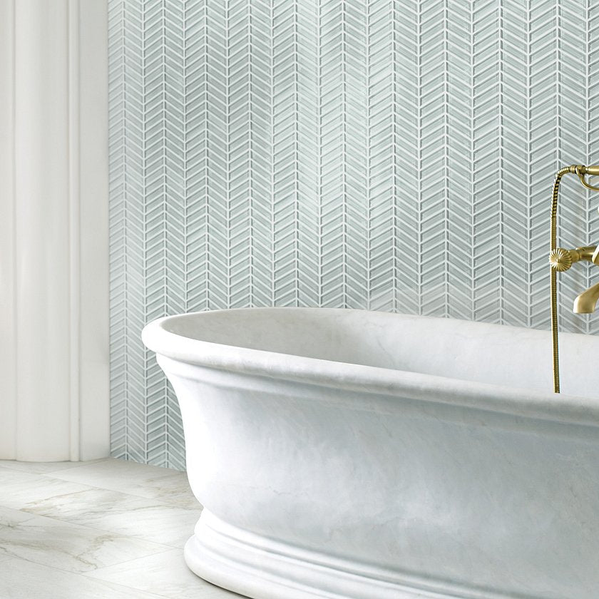 CARDINAL CHEVRON GLASS MOSAIC